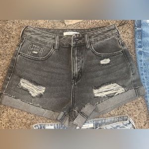 PACSUN black distress Jean shorts